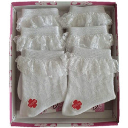 LEONDORO 6 PAIA CALZA BIMBA COTONE CORTA 707 TRAFORATO PIZZO