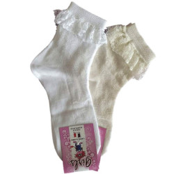 LEONDORO 6 PAIA CALZA BIMBA COTONE CORTA 707 TRAFORATO PIZZO