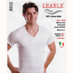 LEABLE 6 T-SHIRT UOMO TAGLIE FORTI COTONE SCOLLO V 1419