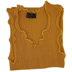 TRE-VI TOP DONNA LANA E SETA SPALLA LARGA 214