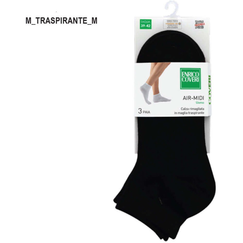 ENRICO COVERI 12 PAIA MINICALZA UOMO COTONE M_TRASPIRANTE MIDI