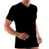 NOTTINGHAM 3 T-SHIRT UOMO COTONE FELPATO SCOLLO V TV110 NERO