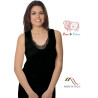 LEABLE 3 CANOTTIERE DONNA LANA E COTONE SPALLA LARGA 94 NERO