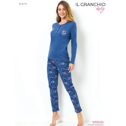 IL GRANCHIO PIGIAMA DONNA CALDOCOTONE INTERLOCK GP6024
