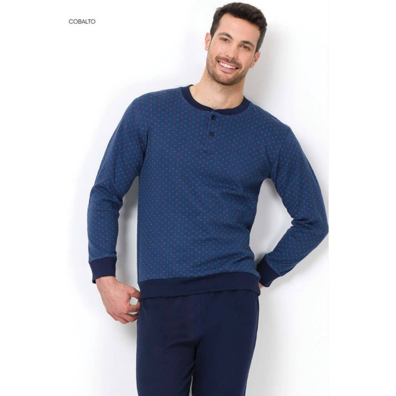 IL GRANCHIO PIGIAMA UOMO  TAGLIE FORTI CALDOCOTONE INTERLOCK GP2037/C