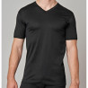 GICIPI 3 MAGLIA UOMO TAGLIE FORTI FILO DI SCOZIA MANICA CORTA COLLO V 261 NERO