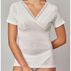 GICIPI MAGLIA DONNA MANICA CORTA MISTO LANA 424