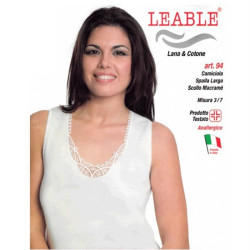 LEABLE 3 CANOTTIERA DONNA TAGLIE FORTI LANA/COTONE SPALLA LARGA 94