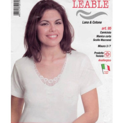 LEABLE 3 CANOTTIERA DONNA TAGLIE FORTI LANA/COTONE MEZZA MANICA 95