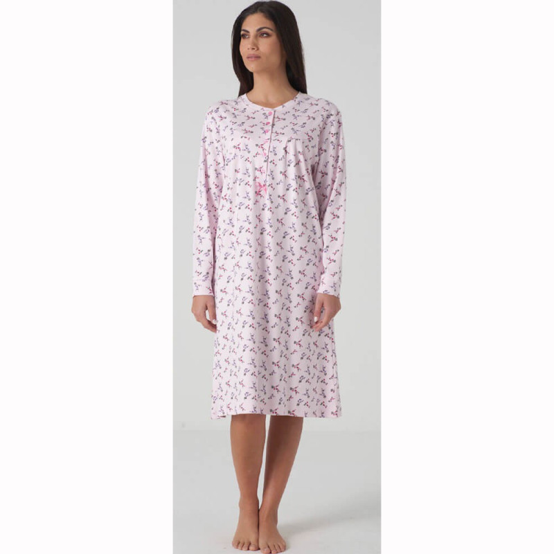 KAREK CAMICIA DA NOTTE DONNA TAGLIE FORTI CALDOCOTONE INTERLOCK KF5285