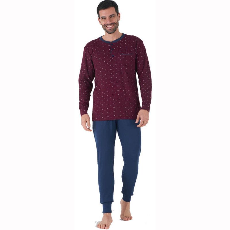 KAREL PIGIAMA UOMO TAGLIE FORTI CALDOCOTONE INTERLOCK KF5106