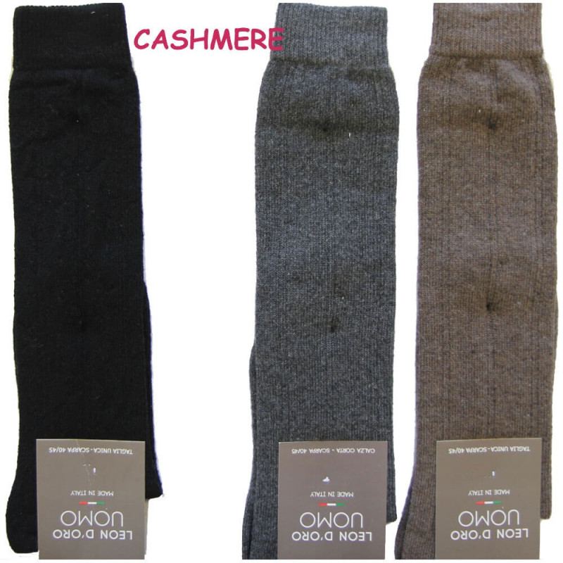 LEONDORO 6 PAIA CALZA UOMO CASHMERE LUNGA 750/L