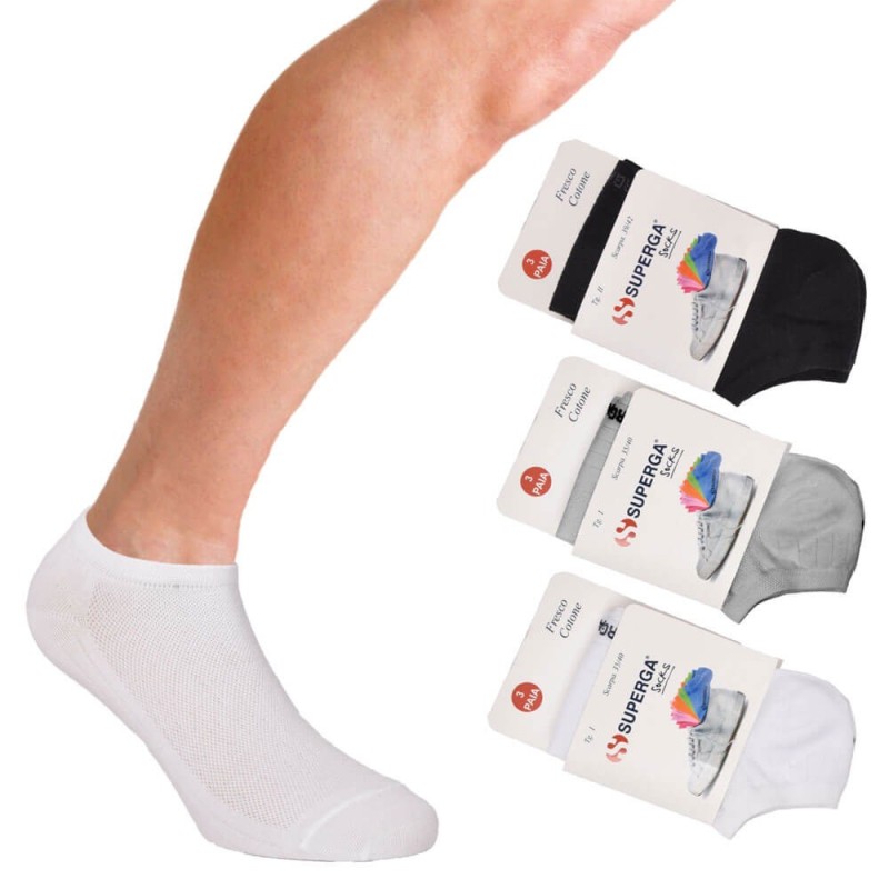 SUPERGA 12 PAIA CALZA UNISEX COTONE CORTA S3074