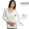 LEABLE 3 CANOTTE DONNA TAGLIE FORTI LANA E COTONE MANICA LUNGA 96