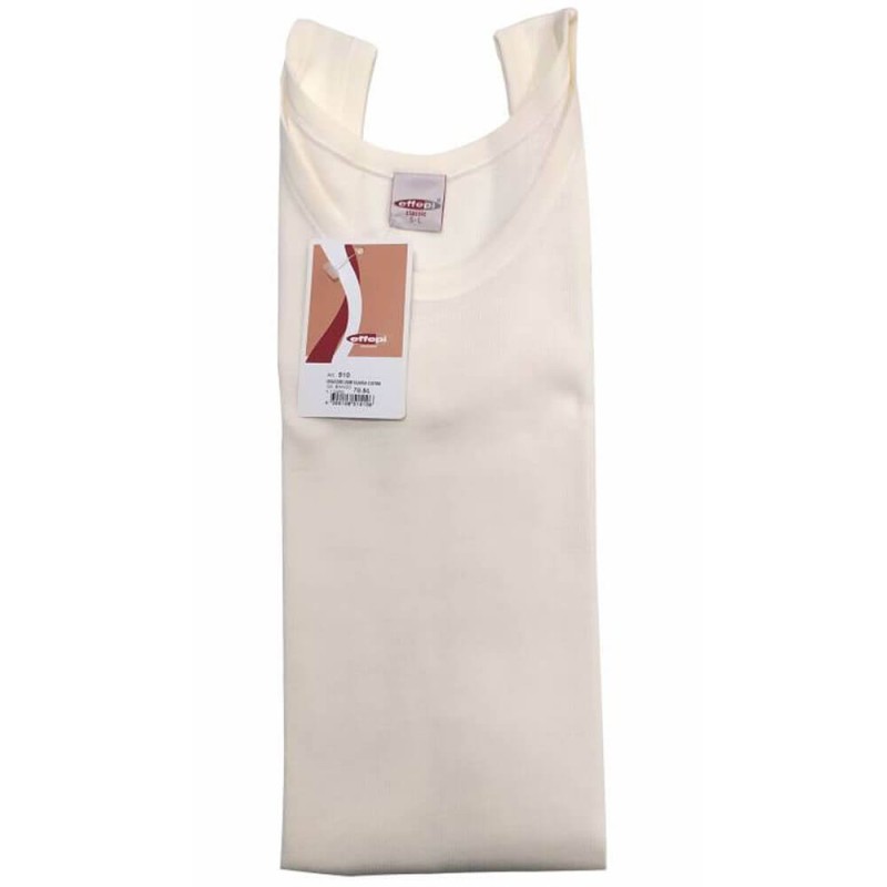 Canottiera uomo spalla larga misto lana leggera Effepi 510 bianco - 3 pezzi