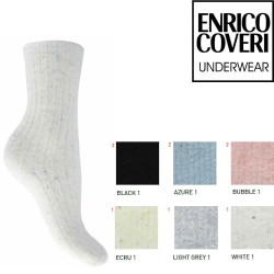 Calza donna corta soft touch Enrico Coveri Bianca WS 2Ass - 6 paia