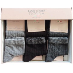 Calza donna corta caldocotone Leondoro 443 Natalie - 6 paia