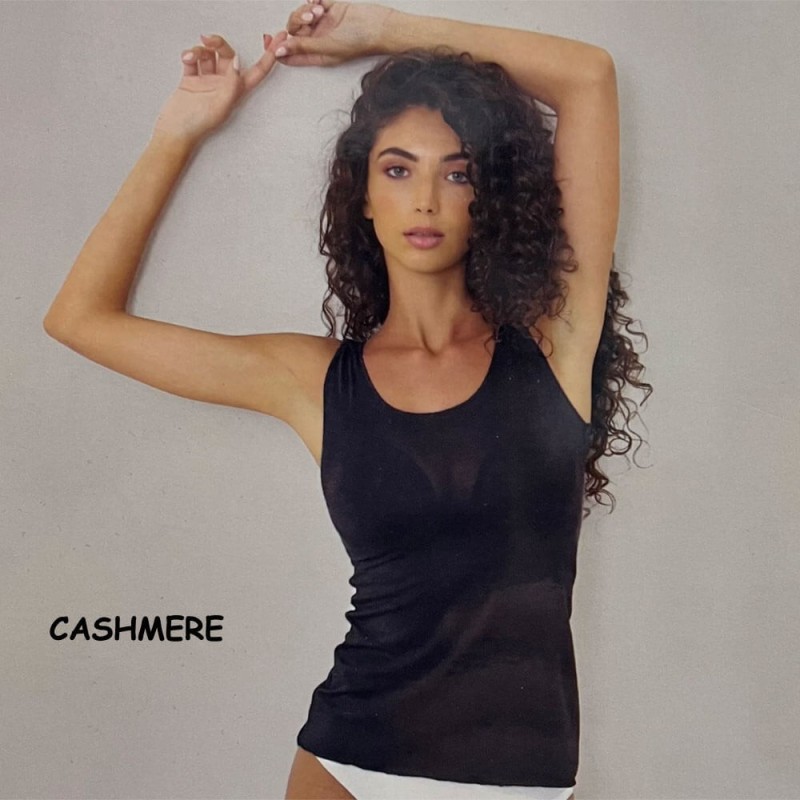 Canottiera donna spalla larga cashmere Jadea 4709