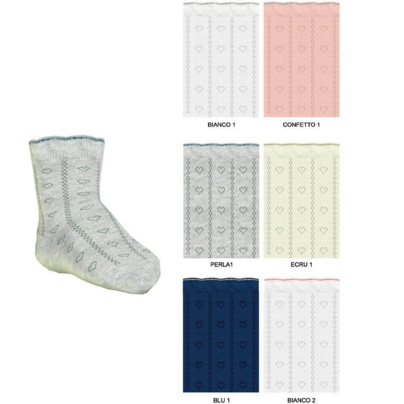 Calza baby corta cotone Enrico Coveri Little 322ass - 6 paia