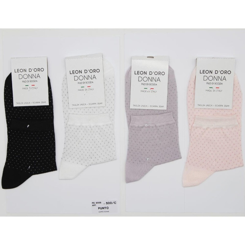 Calza donna corta filo di Scozia Leondoro 500/C PUNTO - 6 paia