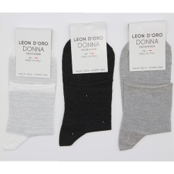 Calza donna corta filo di Scozia e lurex Leondoro 528 ASIA - 6 paia
