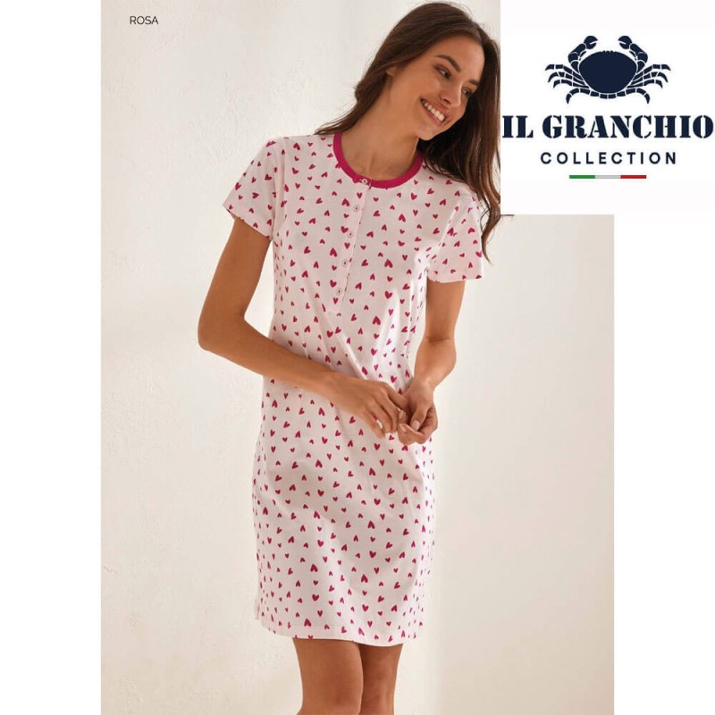 Camicia da notte donna cotone Il Granchio GP5111