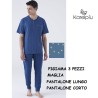 Pigiama uomo cotone 3 pezzi Karel KC8212 3U