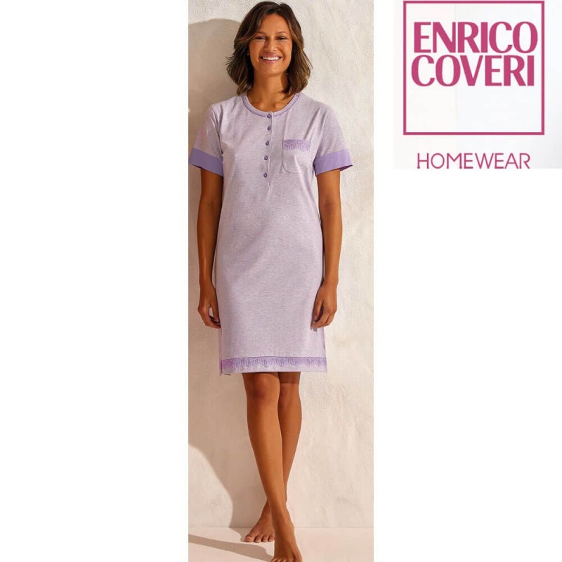 Camicia da notte donna cotone Enrico Coveri EP5306 taglia M