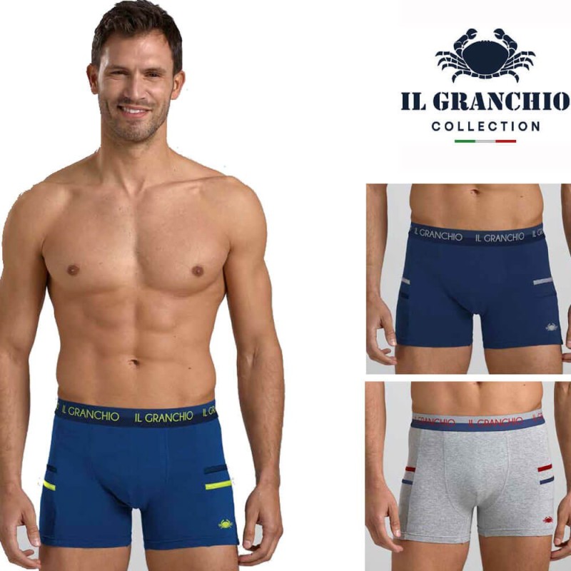 Boxer uomo cotone elasticizzato Il Granchio GB1316 - 3 boxer