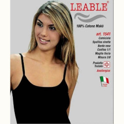 LEABLE 6 CANOTTA DONNA COTONE SPALLINA STRETTA 1541