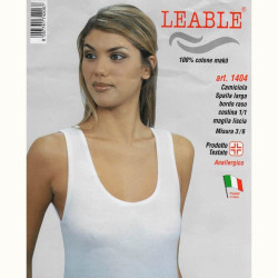 LEABLE 6 CANOTTA DONNA COTONE SPALLA LARGA 1404