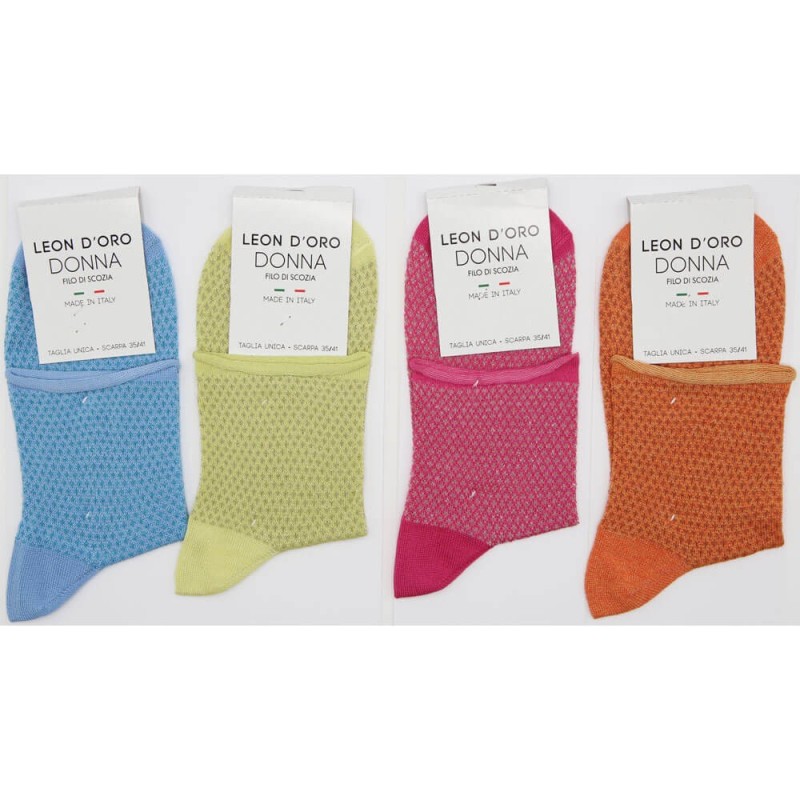 Calza donna corta filo di Scozia Leondoro 553 - 6 paia