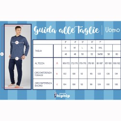 BIP BIP PIGIAMA UOMO TAGLIE FORTI COTONE 1431