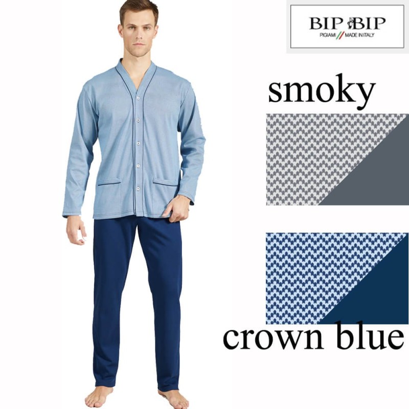 Pigiama uomo taglie forti caldocotone interlock Bip Bip 7215