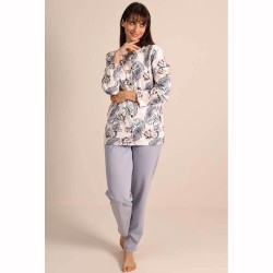 Pigiama donna aperto caldocotone interlock Gary 5072