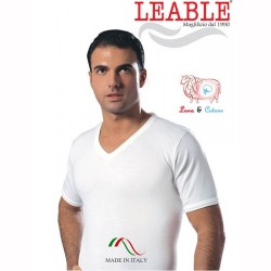 Maglia uomo scollo a V lana e cotone Leable 88 - 3 maglie