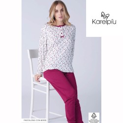 Pigiama donna caldocotone interlock Karel KF9010 - taglia XL