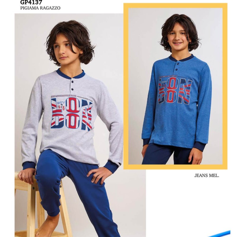 Pigiama ragazzo caldocotone interlock Il Granchio GP4137