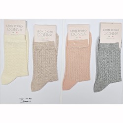 Calza donna corta caldocotone elasticizzato Leondoro 408 - 6 paia