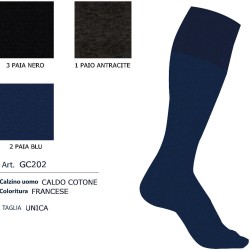 Calza uomo lunga caldocotone Il Granchio GC202 - 6 paia