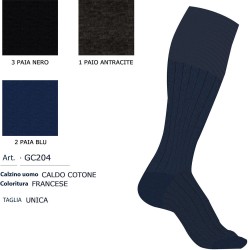 Calza uomo lunga caldocotone il Granchio GC204 - 6 paia