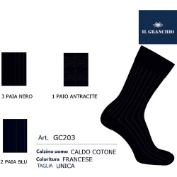 Calza uomo corta caldocotone Il Granchio GC203 - 6 paia