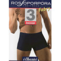 ROSSOPORPORA 3 BOXER UOMO COTONE ELASTICIZZATO FABRY COLORATO
