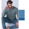 Pigiama uomo taglie forti caldocotone interlock Karel KF9307