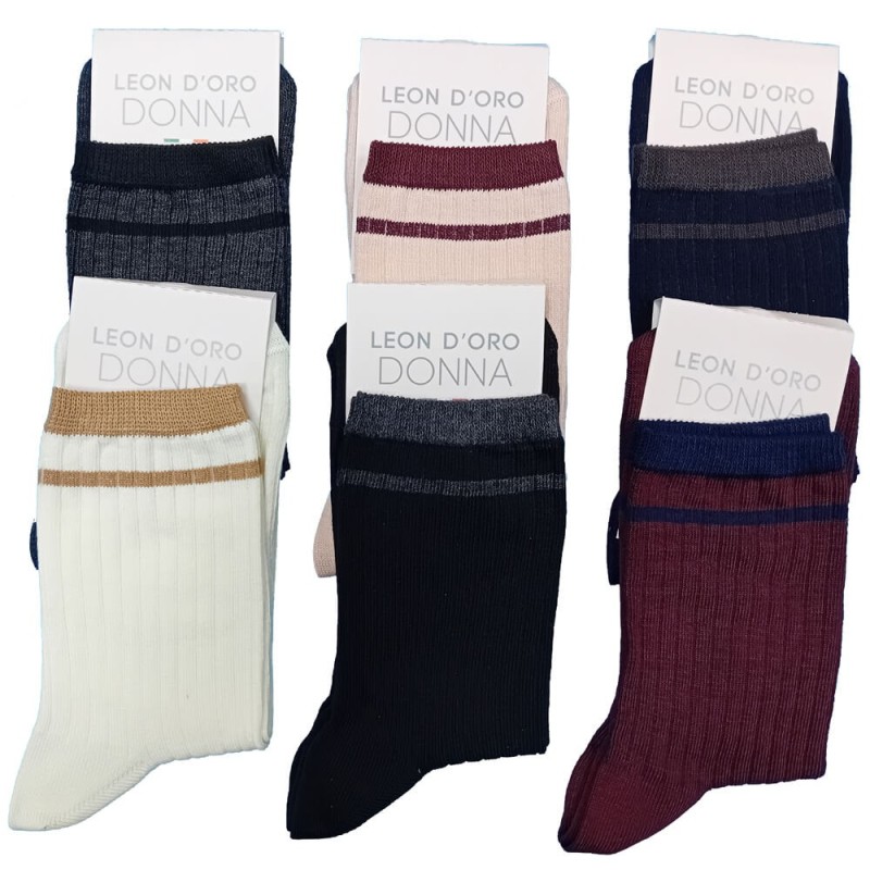 Calza donna corta caldocotone Leondoro 431 Tris Basic - 6 paia