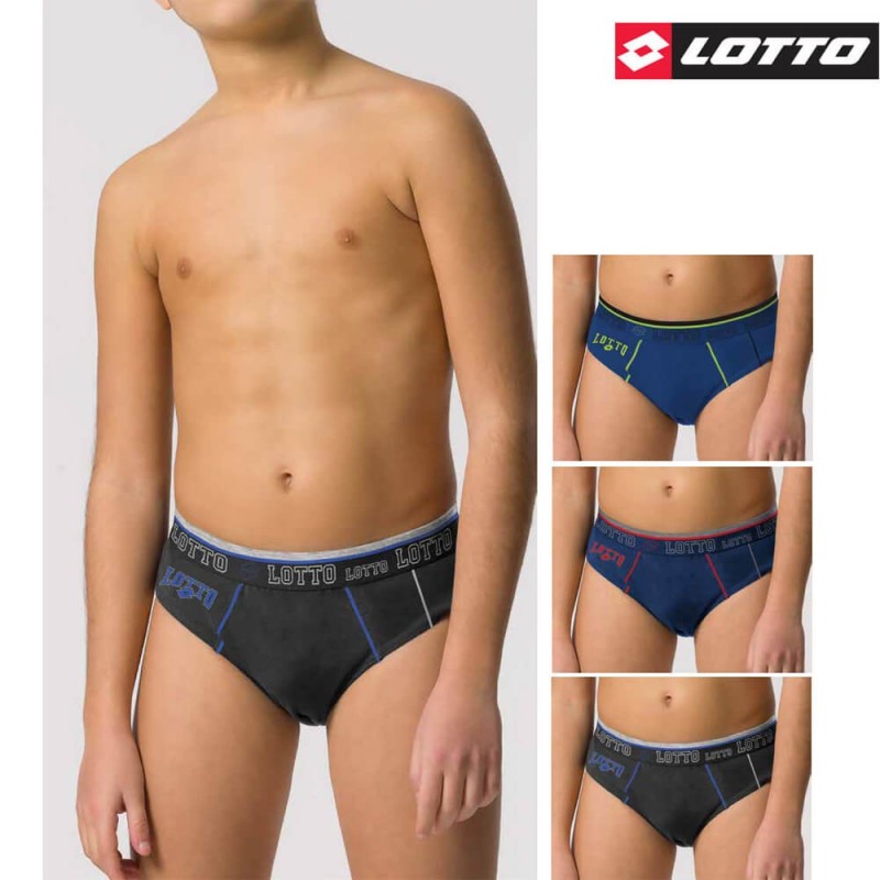 Slip ragazzo cotone elasticizzato Lotto LS4275 - 6 slip