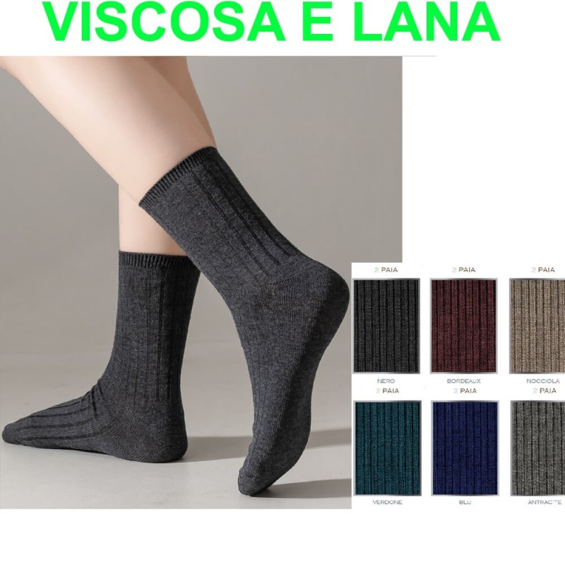 Calza donna corta viscosa e lana Navitex HT40421 - 12 paia