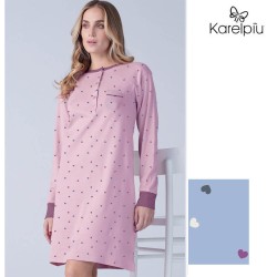 Camicia da notte donna caldocotone interlock Karel KF9029