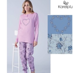 Pigiama donna caldocotone interlock Karel KF9078