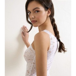 Canottiera donna spalla larga taglio laser pizzo Jadea 8024